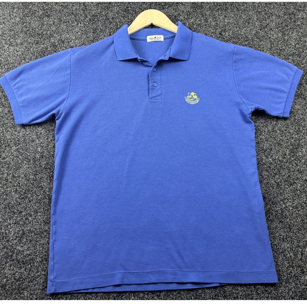 Vintage Tokyo Disneyland Mickey Mouse Polo Shirt Blue Mens XL LL‎ Walt Disney Co